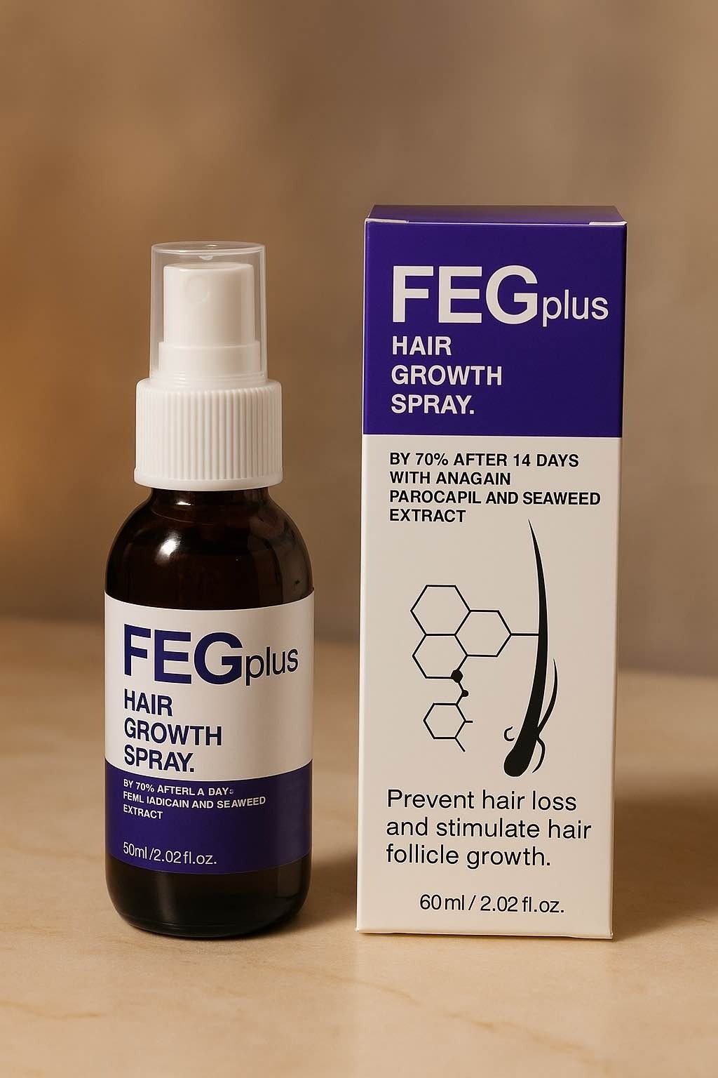 062a03162a751f7d3ee0164aa8ee007f FEG PLUS Hair Growth Serum & Spray – 50ml Advanced Formula for Men & Women, Stronger, Thicker Hair - Image 1