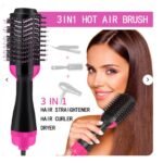 3-in-1 One Step Hot Air Brush Hair Dryer & Styler – Drying, Straightening & Volumizing Brush
