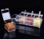 Crystal Seasoning Box With 4 Compartments And Spoons – Transparent Spice Storage Container Set For Kitchen Organization - Image 6