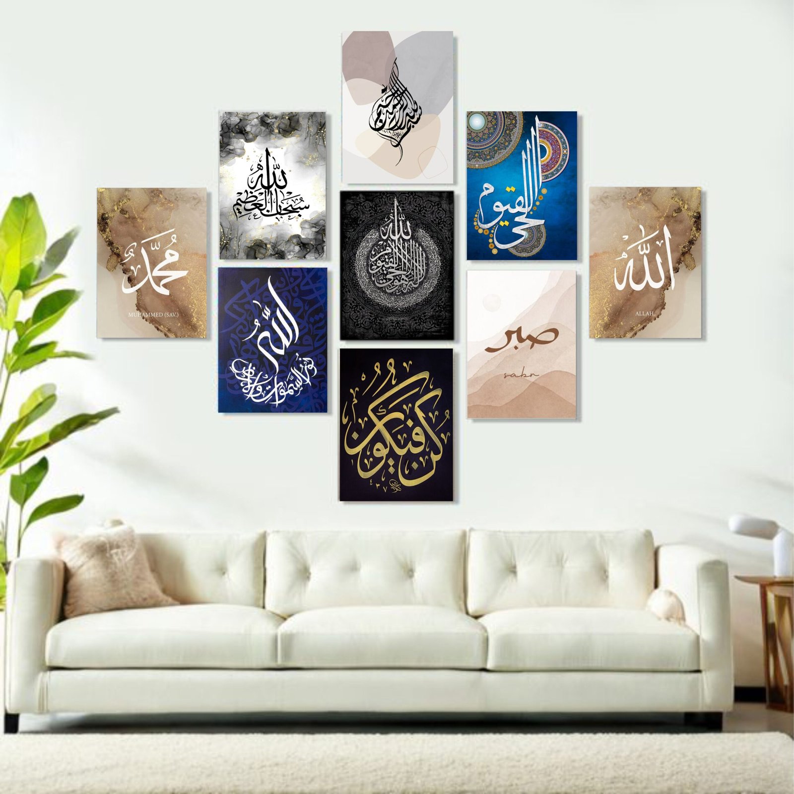 11111 Home Decoration Item 9 Pcs Wall Decor Photo On Wall Canvas Art Decor For Home Easy Set Up With Bothside Tape - Image 1
