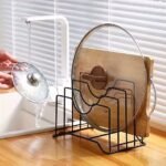 Multi Functional Kitchen Cutting Board And Pot Lid Organizer Rack Durable Space Saving Storage Solution For Daily Use