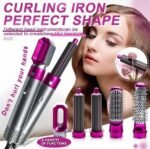High Quality 5 In 1 Hair Styler Brush | Hair Straightener, Curler, Blow Dryer & Volumizer | Negative Ionic Electric Air Wrap With Detachable Brush Heads (Random Color) - Image 3