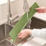 Silicone Sink Splash Guard | Flexible Water Stopper for Kitchen & Bathroom Sinks | Prevents Splashes & Spills - With Suction - 14Inch (Random Color)