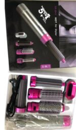 High Quality 5 In 1 Hair Styler Brush Hair Straightener Curler Blow Dryer Volumizer Negative Ionic Electric Air Wrap With Detachable Brush Heads - Image 4