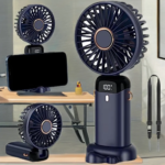 Rechargeable Hand Fan with LED Display | 5 Speed Modes Portable Mini Handy Fan for Kids & School Use - Image 6