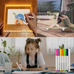 LED Light-Up Writing Board With 7 Marker – 15×15 cm Acrylic Message Pad with Stand | Colorful DIY Notes & Erasable Neon Pens - Image 3
