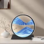 3D Moving Sand Art Lamp With Stand | Sand Lamp For Room & Home Decoration | Sandscapes Frame For Table | Random Colour - Image 5