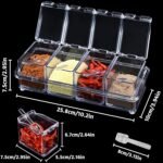 Crystal Seasoning Box With 4 Compartments And Spoons – Transparent Spice Storage Container Set For Kitchen Organization - Image 4
