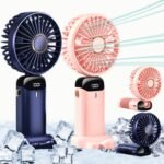 Rechargeable Hand Fan with LED Display | 5 Speed Modes Portable Mini Handy Fan for Kids & School Use - Image 3