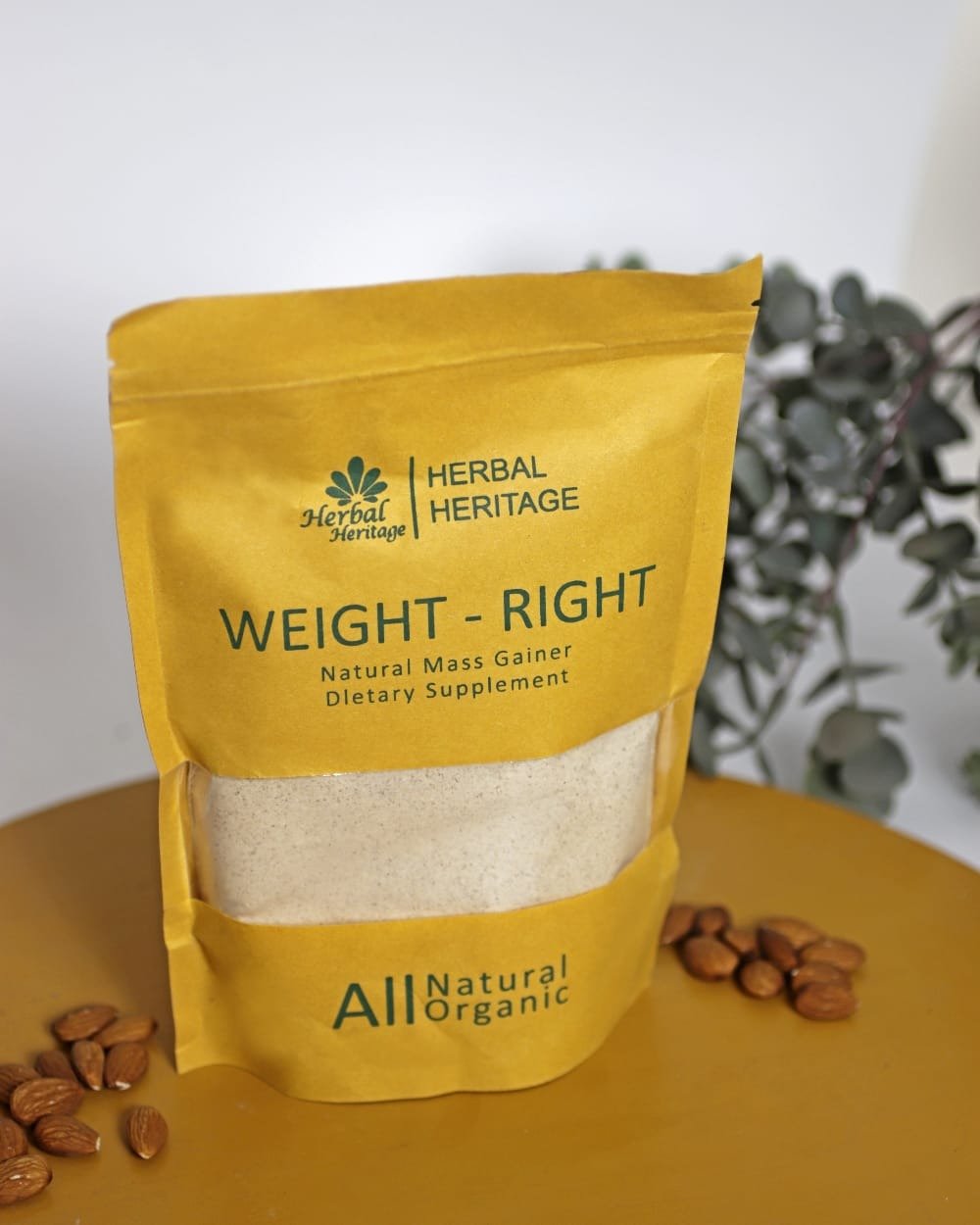 7673e3cefa3f6cfb6903358deebd2467 Weight-Right Natural Mass Gainer by Herbal Heritage | Herbal Formula for Healthy Weight Gain (80g) - Image 1