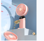 Rechargeable Hand Fan with LED Display | 5 Speed Modes Portable Mini Handy Fan for Kids & School Use - Image 2