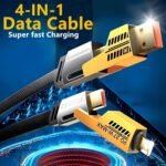 4-in-1 Multi USB Charging Cable – For IPhone and Type C | Fast PD Charger Cord for iPhone, iPad, Samsung, MacBook