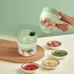 Rechargeable 4 In 1 Electric Vegetable Cutter With Multi-Function Slicer, Chopper, Grinder And Peeler For Fast Kitchen Preparation (Random Color)