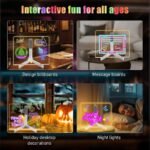 LED Light-Up Writing Board With 7 Marker – 15×15 cm Acrylic Message Pad with Stand | Colorful DIY Notes & Erasable Neon Pens - Image 4