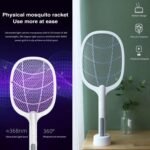USB Rechargeable Mosquito Racket With Stand – Electric Insect Killer Bat For Indoor And Outdoor Use | Insects Killer | Mosquito Killer Racket (Random Color) - Image 3