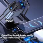 C6 4 In 1 Multi Functional Car Charger Fast Charging With Star Light Providing Durable Quality - 20 Watt