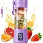 Rechargeable Portable Mini Juicer Blender – 6 Blades, 380ml Outdoor Juicing Cup [Random Color]