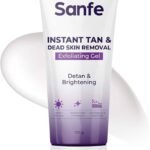 Sanfe Instant Tan & Dead Skin Removal Exfoliating Gel | Detan & Brightening Body Scrub | 100g