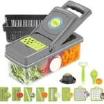 16-In-1 Multifunctional Vegetable Chopper & Slicer With Colander Basket And Storage Container – Heavy-Duty Food Cutter & Dicer For Onion, Potato, Carrot, Garlic & More - Image 2