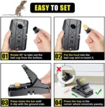 Best Seller Catcher Automatic Spring Reusable Plastic Black Rat Mice Mouse Traps - Image 4