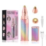 2 In 1 Hair Remover Chargeable , Multi Attractive Color With USB Charging Cable And Cleaning Brush - Image 4