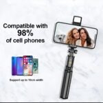 R1S Selfie Stick with Tripod | Bluetooth Foldable Selfie Rod with Remote Control for Phone Action Camera Iphone - Image 4