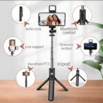 R1S Selfie Stick with Tripod | Bluetooth Foldable Selfie Rod with Remote Control for Phone Action Camera Iphone - Image 6