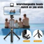 R1S Selfie Stick with Tripod | Bluetooth Foldable Selfie Rod with Remote Control for Phone Action Camera Iphone - Image 8