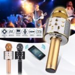 Bluetooth Microphone Karaoke Wireless Microphone Professional Speaker Handheld Microfone Player Singing Recorder Mic WS-858 KTV Microphone and Hifi Speaker - Image 3
