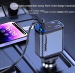 C6 4 In 1 Multi Functional Car Charger Fast Charging With Star Light Providing Durable Quality - 20 Watt - Image 2