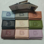 Premium Imported Ladies Mini Wallet – Stylish Check Design with Gold Lock