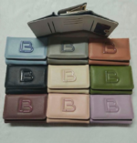 Premium Imported Ladies Mini Wallet – Stylish Check Design with Gold Lock