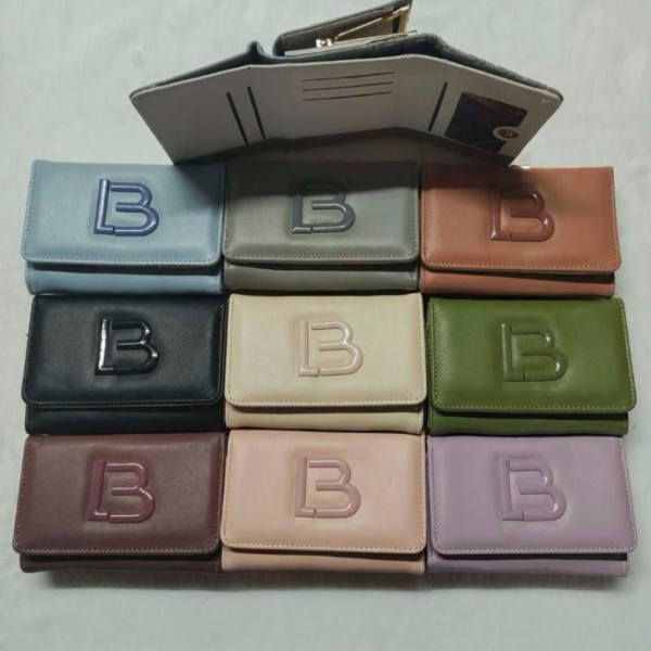 Premium Imported Ladies Mini Wallet – Stylish Check Design with Gold Lock