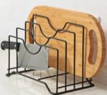 Multi Functional Kitchen Cutting Board And Pot Lid Organizer Rack Durable Space Saving Storage Solution For Daily Use - Image 5