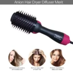 3-in-1 One Step Hot Air Brush Hair Dryer & Styler – Drying, Straightening & Volumizing Brush - Image 3