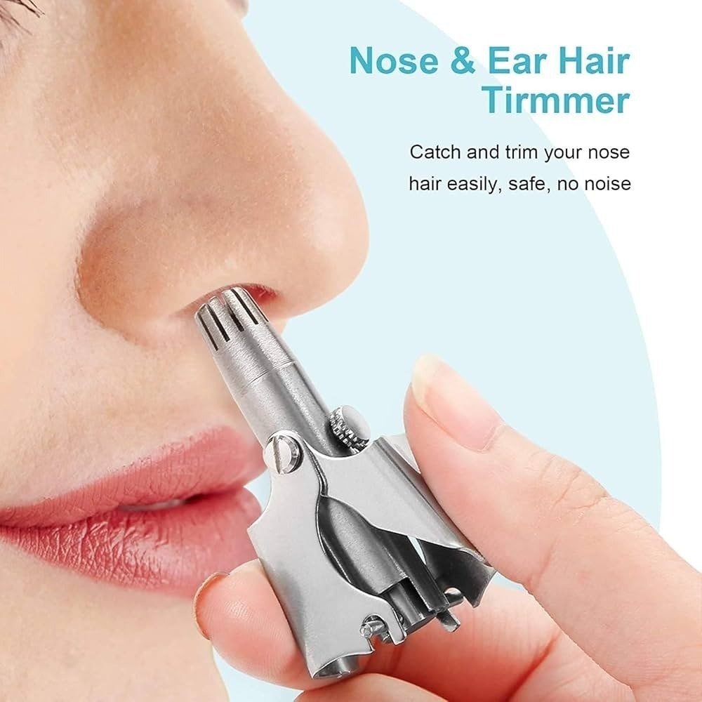 cbc4e79a7b503d0174f5e99929ceca1d Mini Portable Stainless Steel Nose Hair Trimmer Manual Grooming Tool Safe And Durable For Easy And Comfortable Use - Image 1