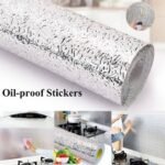 Silver Foil Kitchen Waterproof & Oil Proof Self-Adhesive Sticker Roll – Aluminum Heat Resistant Wallpaper for Stove, Cabinets & Walls (60×200cm) - Image 2