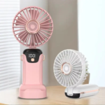 Rechargeable Hand Fan with LED Display | 5 Speed Modes Portable Mini Handy Fan for Kids & School Use - Image 5