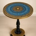 Handmade Wooden Naqshi Art Round Table - 18 inches