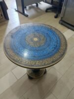 Handmade Wooden Naqshi Art Round Table - 18 inches - Image 2
