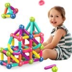 Magnetic Toys Building Blocks - 36 PCS Kids Magnet Balls and Rods Set Toddler STEM Sticks Toy Learning Educational Block Games Stacking Toys for Boy Girl Age 3+ Years Old Preschool